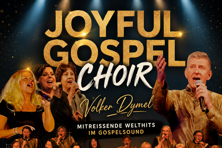 Plakat des Joyful Gospel Chor mit vielen Menschen